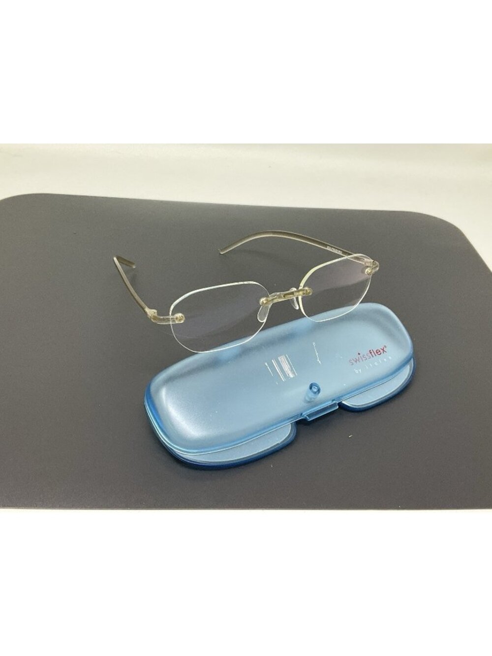 Swissflex SFC Rimless Grey Clear Eyeglasses Frame